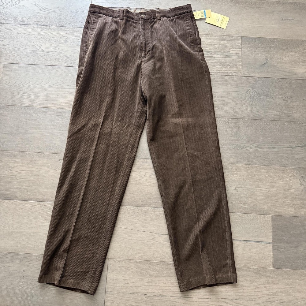 Tommy Bahama Corduroy‎ Chino Pants Mens 36x32 Brown Top Ace Relaxed Silk
